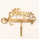 Happy Anniversary Hearts Topper Gold